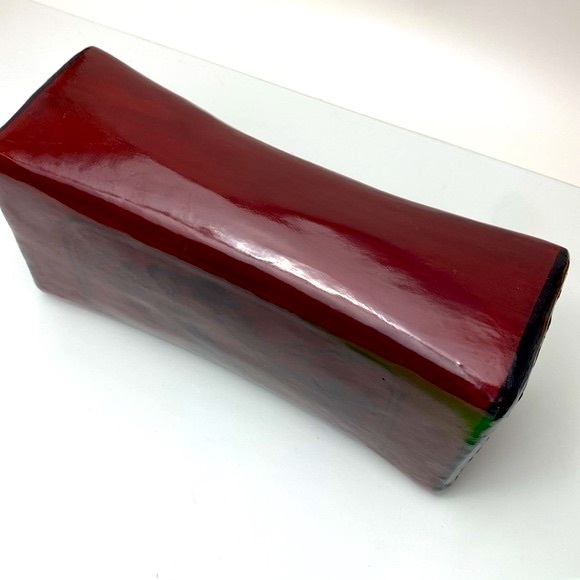 Chinese lacquered pillow Vintage Asian mountain and tree print design - Picture 14 of 16